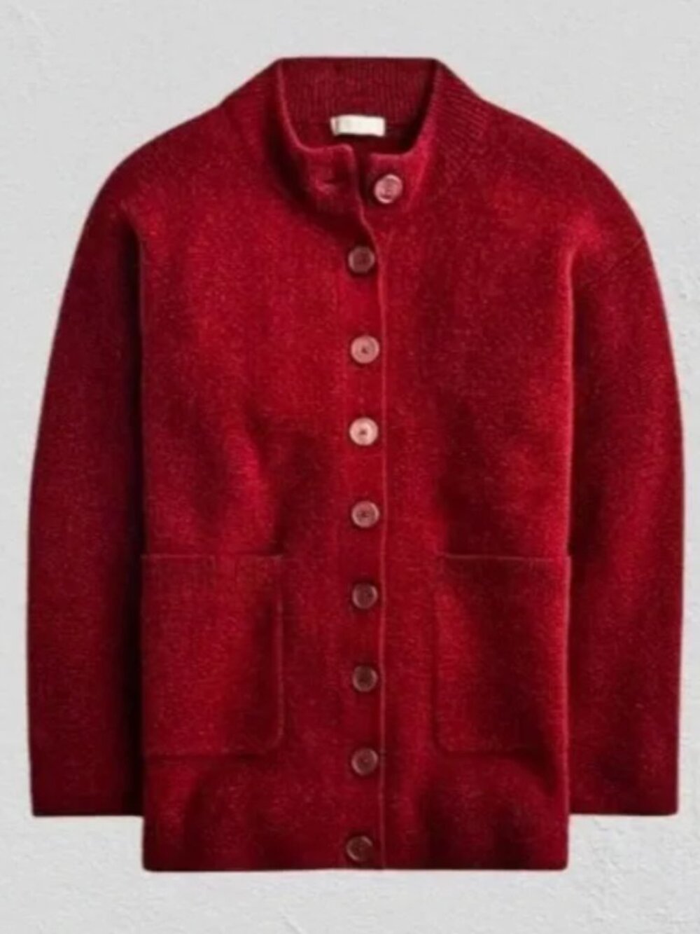 J. Crew Relaxed Milano-stitch Wool Blend Oversized Cardigan Burgundy Size XS